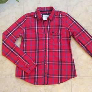 Abercrombie & Fitch Red Plaid Button-Down