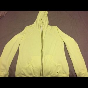 Victoria Secret zip-up mellow yellow hoodie