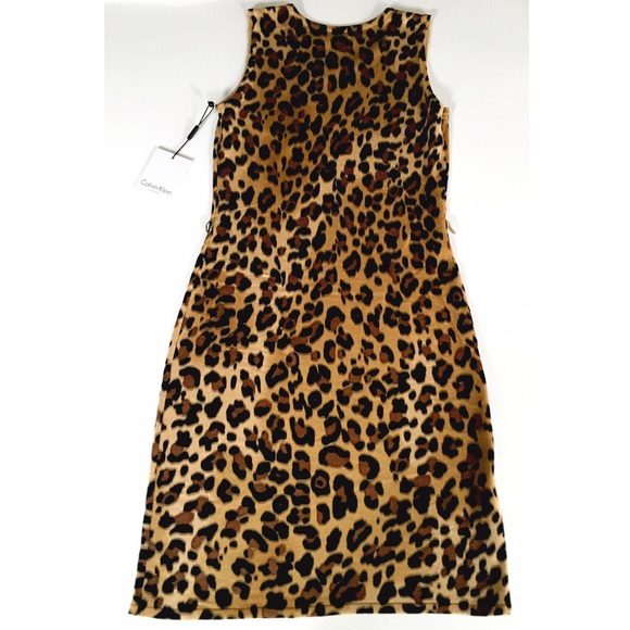 Calvin Klein Leopard Sleeveless Sweater Dress - Picture 2 of 4