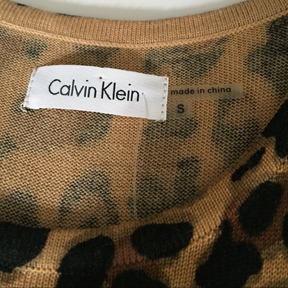 Calvin Klein Leopard Sleeveless Sweater Dress - Picture 3 of 4