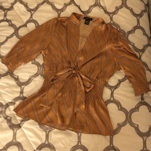 BCBG MAXAZRIA gold blouse