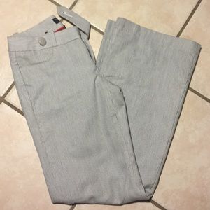 Pinstriped wide legged women's slacks