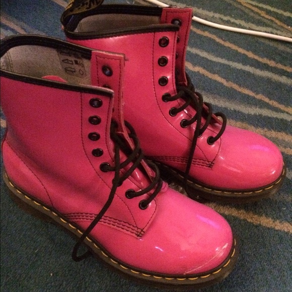 Pink 1460 Dr. Martens. Scuff on right toe.