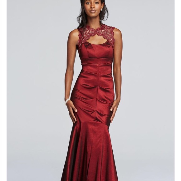 David's Bridal Stretch Taffeta gown, size 12