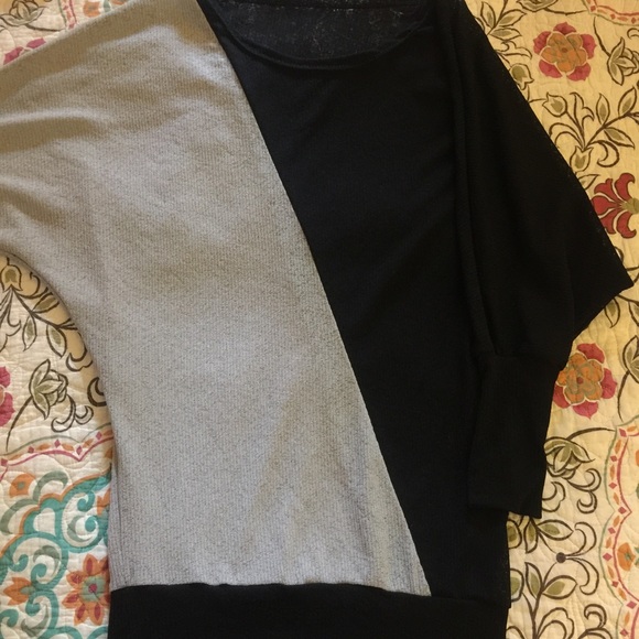 Large black and grey dolman sleeve