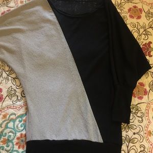 Large black and grey dolman sleeve