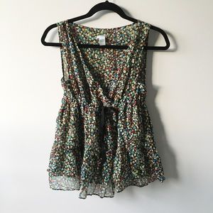 Heart print Anthropologie silk top