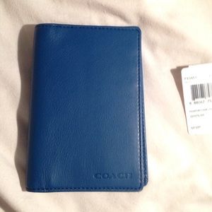 Coach blue leather passport holder! Brand new!
