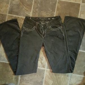 Miss me cargo. Corduroy.  Charcoal color