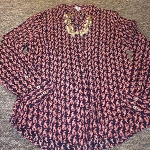 Preppy Crown & Ivy Button Down Lobster Shirt