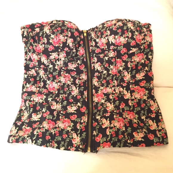 Strapless Floral Top