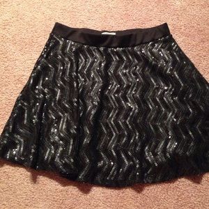 Black sequin skater skirt