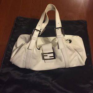 White leather Fendi shoulder bag