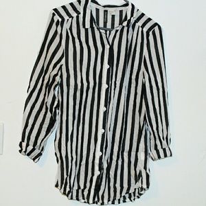 Black and white vertical striped shirt