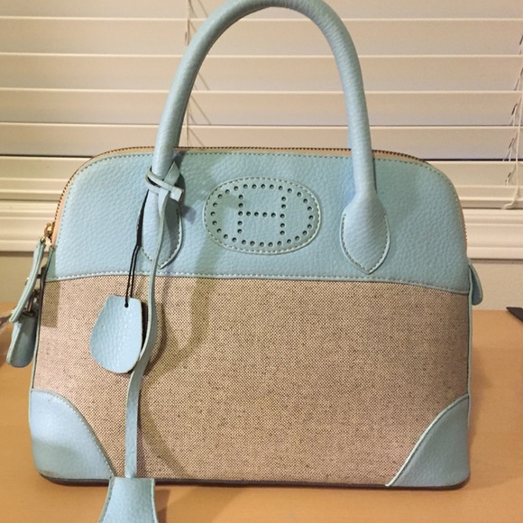 H inspired like handbag in baby blue and grey