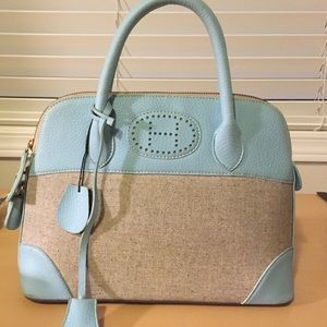 H inspired like handbag in baby blue and grey