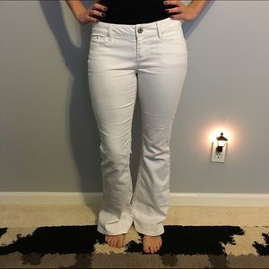 White flare cut jeans