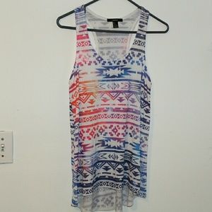 Colorful tribal print tank top