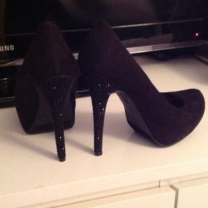 Sparkly black stilettos