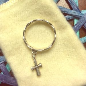 Twisted Wire Dangle Ring St. Teresa Cross