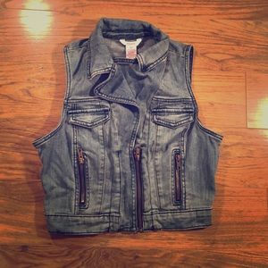 Zippered Jean vest