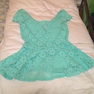 Floral Lace Peplum Top