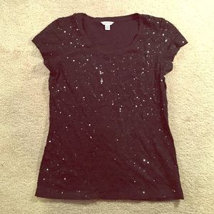 Black Sequin Calvin Klein Top
