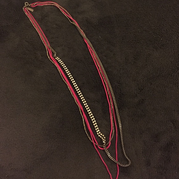 Madewell Fuchsia Rhinestone Necklace