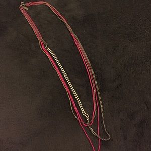 Madewell Fuchsia Rhinestone Necklace