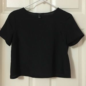 Black sheer crop top