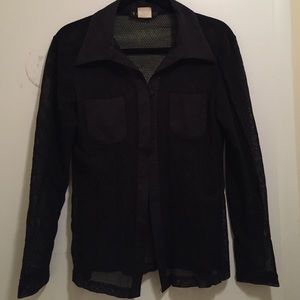 Black mesh top