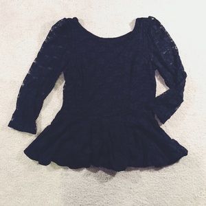 Black lace peplum top