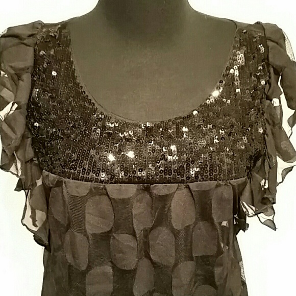 Sheer polka-dot top