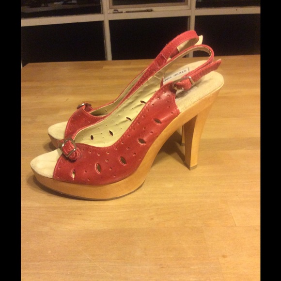 Steve Madden Red Peep Toe Heels