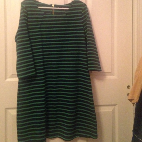 Gap Green & Navy Shift Dress Sz L