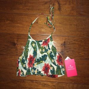 ELEMENT Hawaiian print crop top