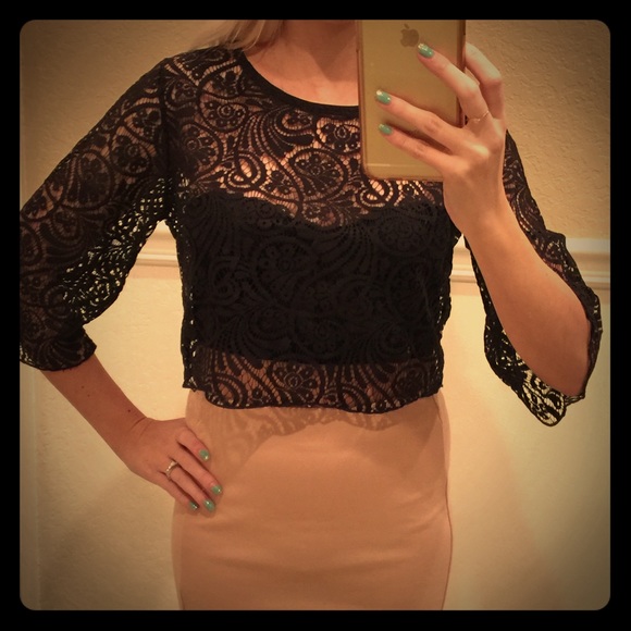 Forever 21 Sheer Black Crop Top