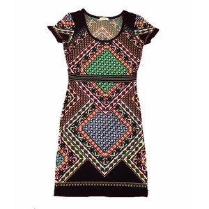 CALVIN KLEIN Short Sleeve Colorful Dress