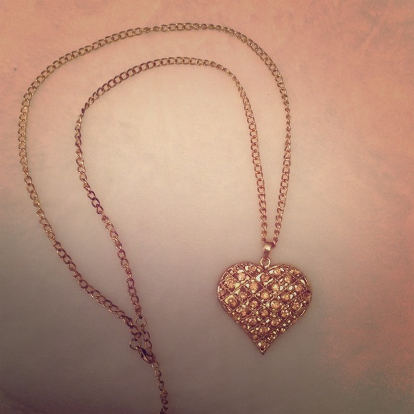 Heart shaped gold necklace