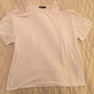 White Cold Shoulder Shirt
