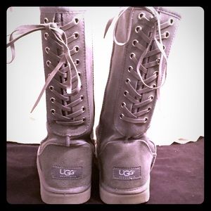 Grey Corset-Back Ugg Boots