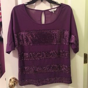 Speechless brand dark purple sequined shirt