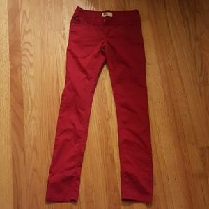 Red skinny jeans