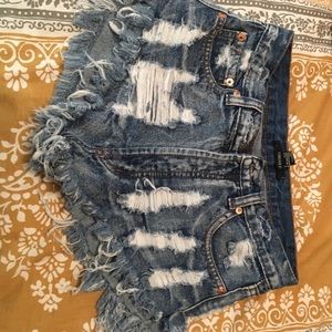 High rise Jean Shorts