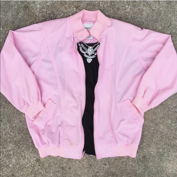 Vintage Pale Pink Bomber Jacket