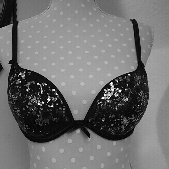 VS black sequined bra