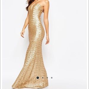 GOLD SHOWSTOPPER SEQUIN MAXI DRESS | BODY CON