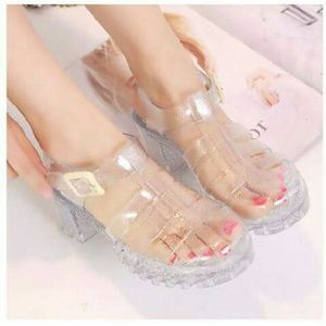 Transparent Platform Jelly Sandals
