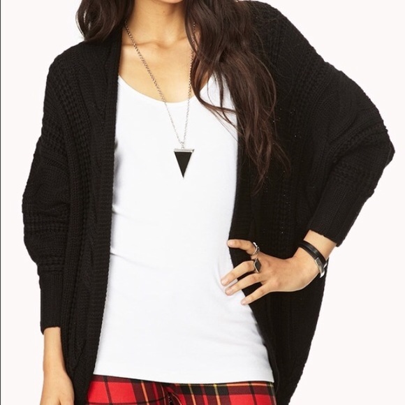 forever 21 chunky black cardigan