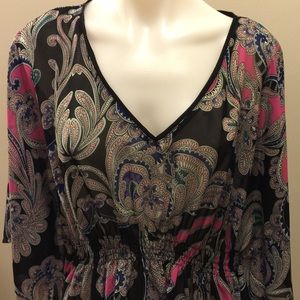 Nicole Miller Sheer Tunic Top